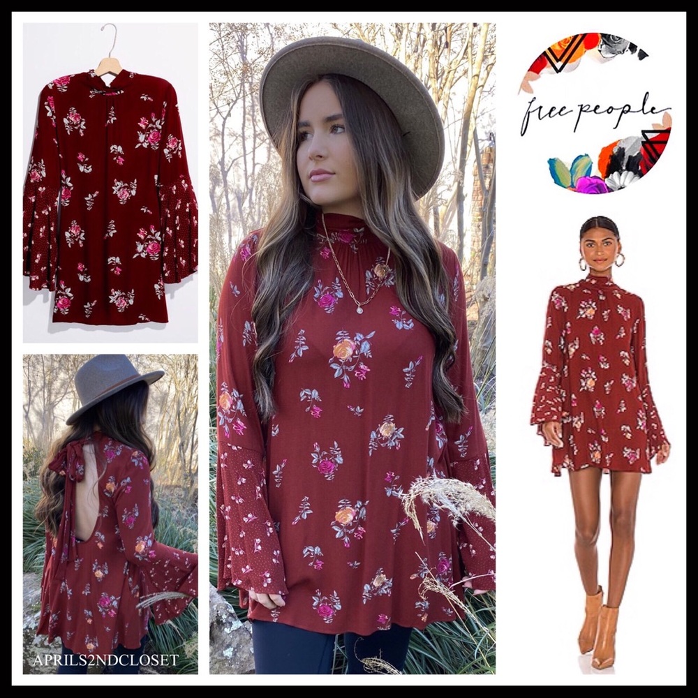 FREE PEOPLE BOHO MINI DRESS BOHEMIAN FESTIVAL BABYDOLL TUNIC A2C - Picture 6 of 16